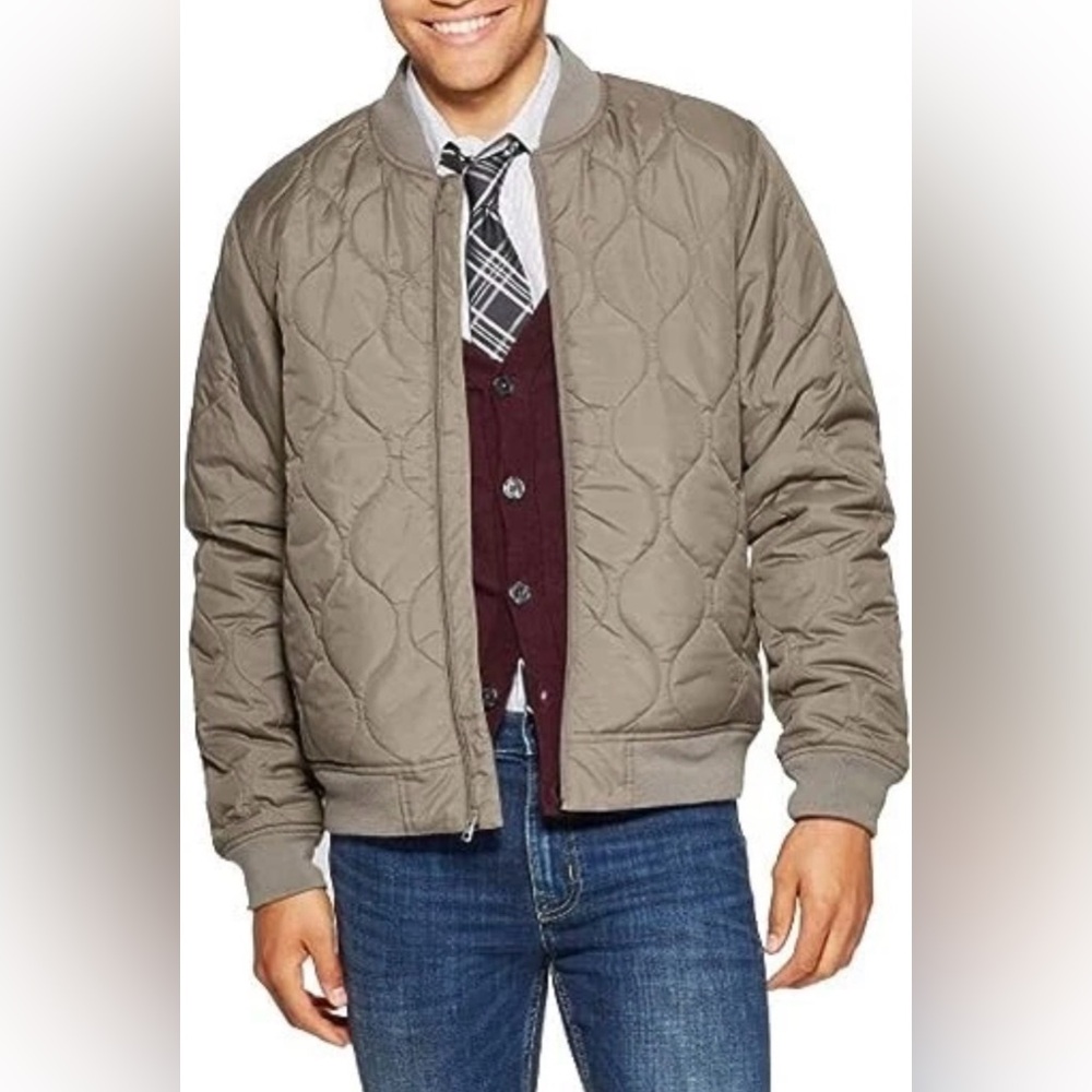 Goodfellow & Co Men's Fused Onion Bomber Jacket - Sage Brown - Small